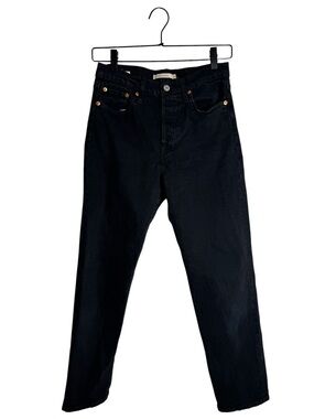 Levi’s Wedgie Straight High Rise Black Stretch Jeans 26